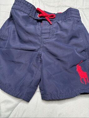 Polo by Ralph Lauren Navy Shorts with Red Logo and Drawstring